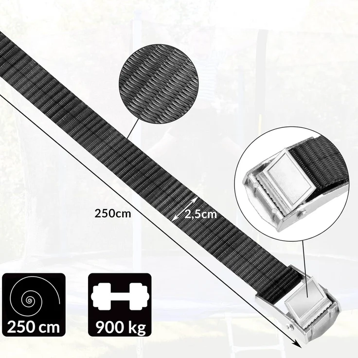 Monzana 4 Bodenanker Trampolin 42,5cm 5 Windungen 900kg Verstellbare Gurte Rostfrei Sicherung Set Erdanker Befestigung – Bild 3