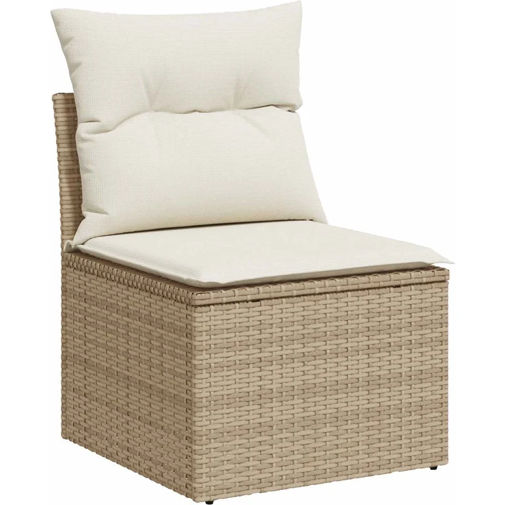 vidaXL Sofa Set 8 stk. Beige und Cremeweiß Polyrattan und Stahl 3448288 – Bild 4