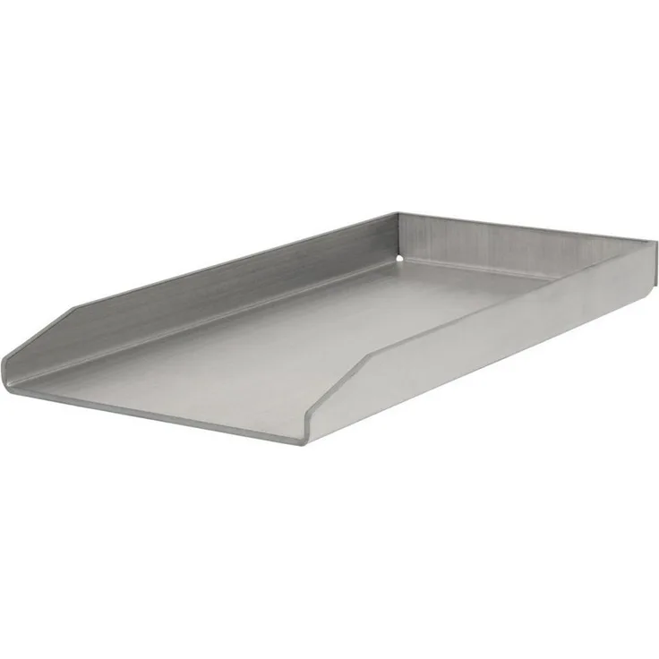 BBQ-Toro Grillplatte Edelstahl Grillplatte, 26 x 44,5 cm, BBQ Grill Plancha für Steak, Spie