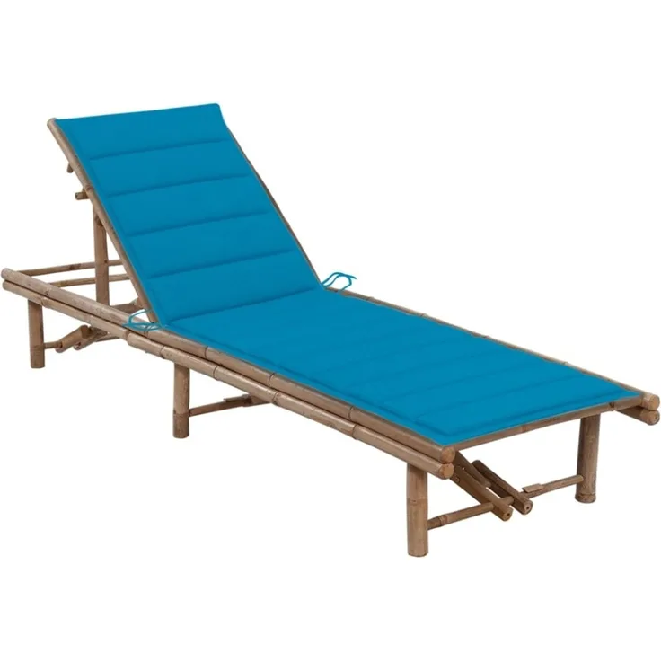 vidaXL Garten-Sonnenliege mit Auflage Bambus 3061636