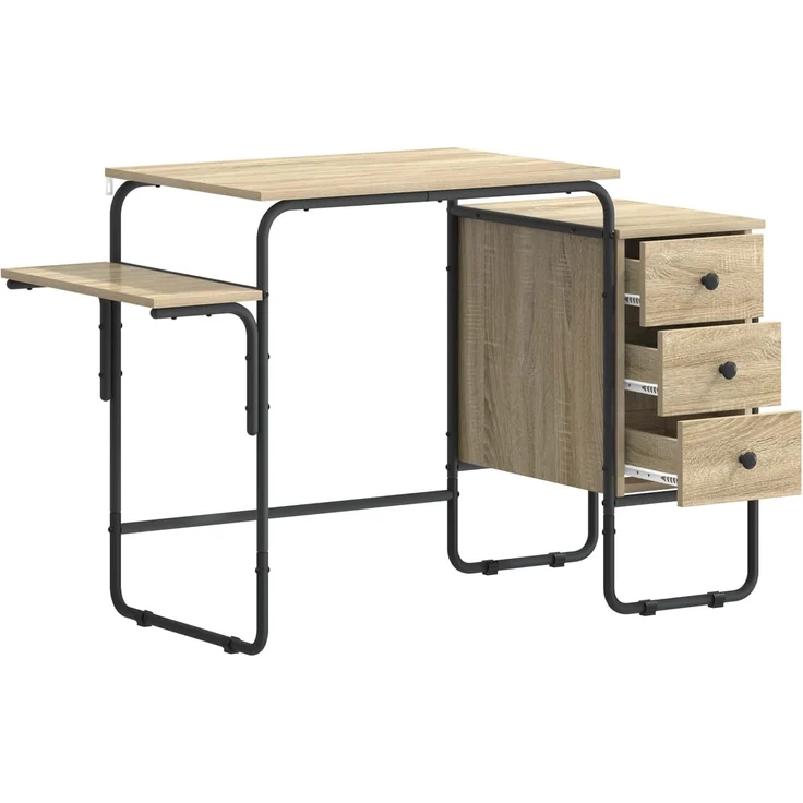 vidaXL Schreibtisch mit Stauraum Sonoma-Eiche 120 x 50 x 75 cm 8007997 – Bild 3