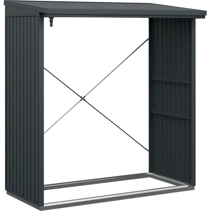 Hörmann Ecostar Metall Kaminholzregal Trend Typ 2, anthrazit, 181 x 103 x 198 cm (T x B x H)