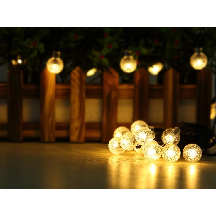 Solarbetriebene LED Outdoor Lichterkette mit 20 Glühbirnen, Länge 2,8 Meter – Bild 1
