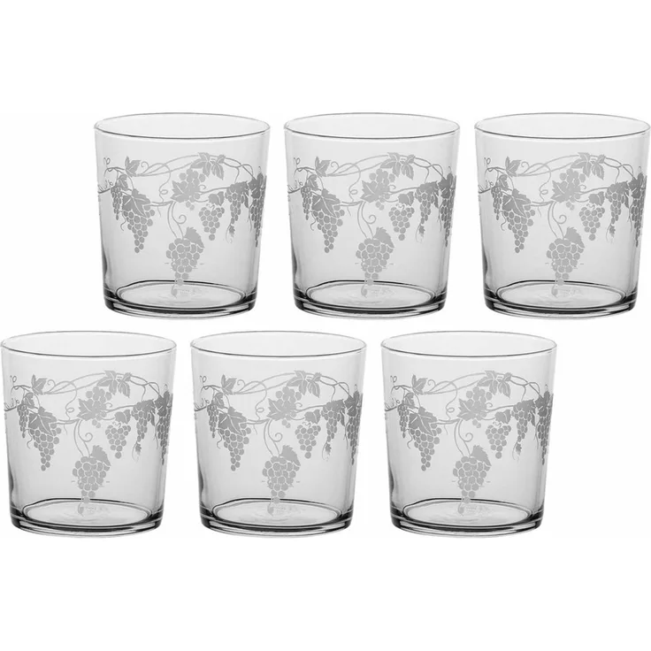 La Porcellana Bianca La Porcellana Bianca Set mit 6 Gläsern mit dickem Boden, Traube, 350 ml P401000006Z