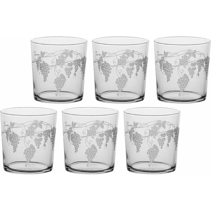 La Porcellana Bianca La Porcellana Bianca Set mit 6 Gläsern mit dickem Boden, Traube, 350 ml P401000006Z