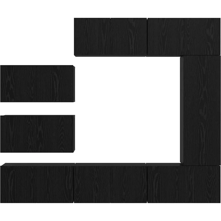 vidaXL TV-Schrankset 8 stk. 30,5 x 30 x 90 cm Schwarz Eichen-Optik 3393133 – Bild 8