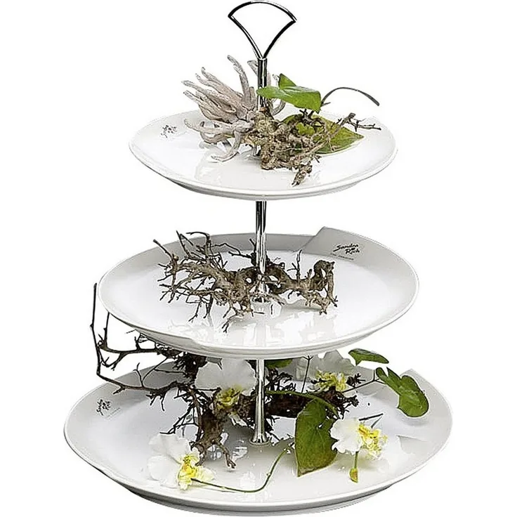 Sandra Rich Etagere 39 cm weiß/ silberfarben