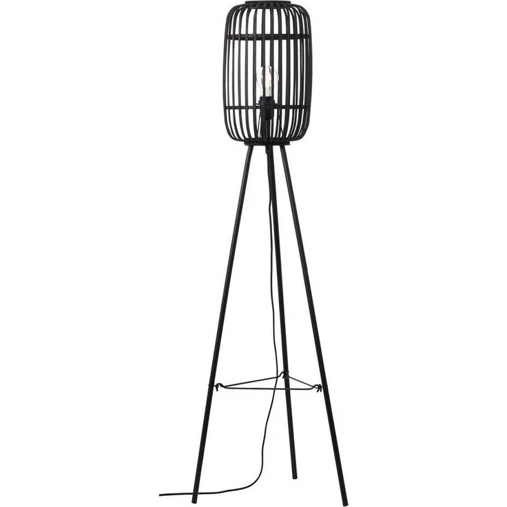 Brilliant Leuchten No. 94977-76 Woodrow Standleuchte dreibeinig holz dunkel schwarz E27