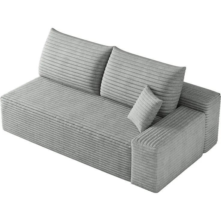 ZUBALIYA SchlafSofa mit Cordbezug, modular aufgebaut, ohne aufwendige Montage, für Wohnzimmer und Apartments – Bild 6