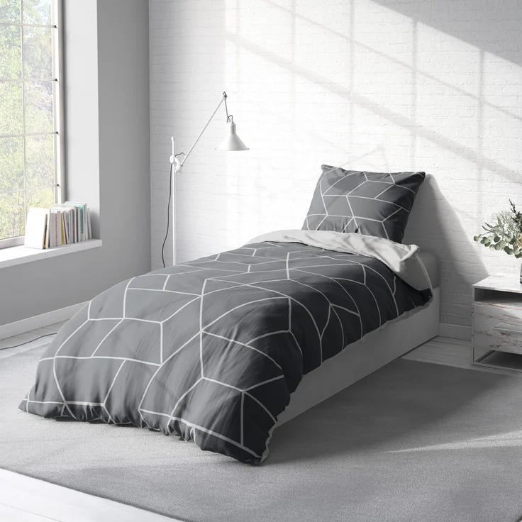 One Home Bettwäsche Jack, Microfaser, 2 teilig, grafisch und geometrisch, Übergröße – Bild 3