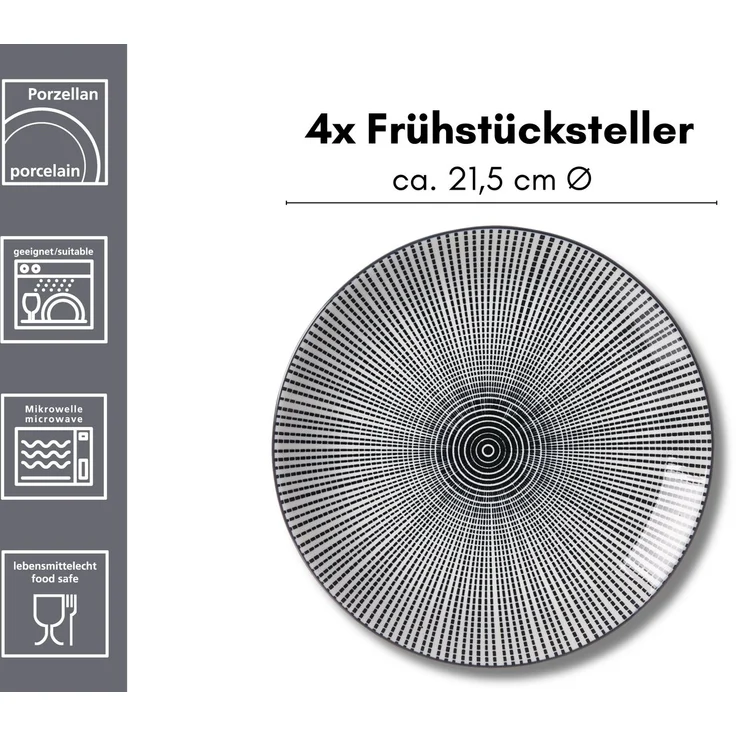 Ritzenhoff & Breker Takeo Mixed Dessertteller ø 21,5 cm 4er Set – Bild 2