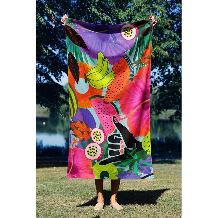 Mijolnir 'Tropical Vibes 90' Strandtuch, Mehrfarbig, 90 x 150 cm