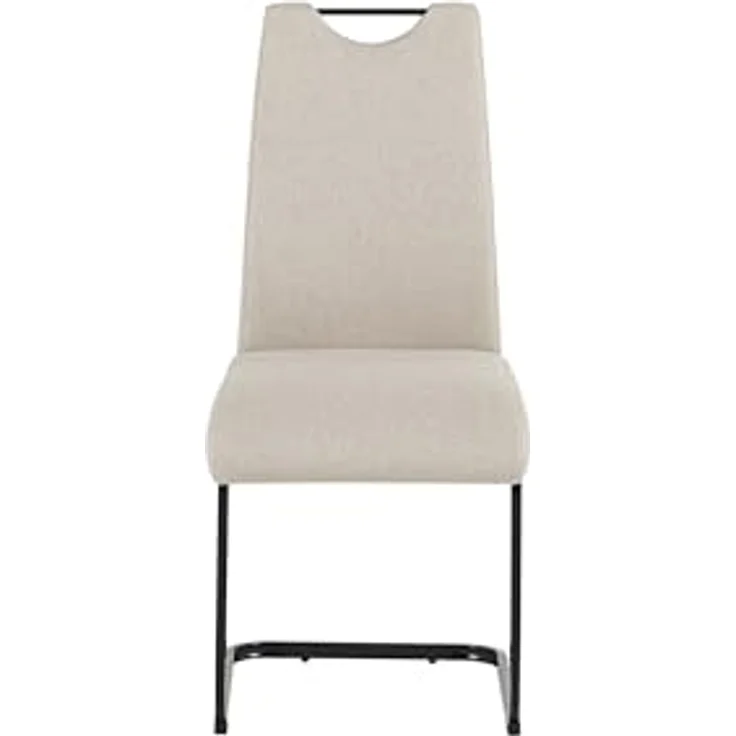 byLIVING Freischwinger 2er Set Capri, Webstoff Taupe, Metall schwarz, mit Griff und bequemer Polsterung, Schwingstühle, Polsterstühle, Maße: B 44, H 88, T 55 cm – Bild 6