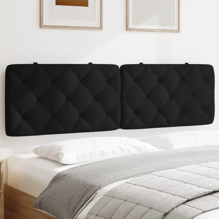 vidaXL Kopfteil-Kissen Schwarz 180 cm Samt – Bild 1
