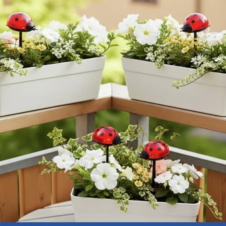 Maximex LED Gartenleuchte Modell Marienkäfer, Ein-/Ausschalter, LED fest integriert, Warmweiß, Beetstecker, solarbetriebene Gartenbeleuchtung, leuchtet bis zu 10 Std – Bild 4