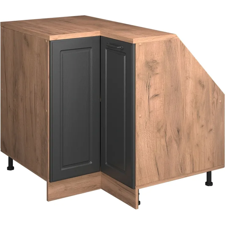 Dachschrägenschrank Eckschrank Rion Anthrazit Landhaus 75.6 x 81.6 cm mit 1 Tür, Schrankkorpus 60 cm Tiefe Vicco