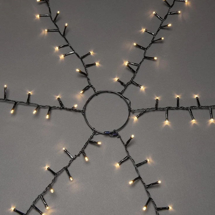 KONSTSMIDE LED-Baummantel Weihnachtsdeko aussen, Christbaumschmuck, 1080-flammig, Micro LED Compactlights Lichterkette mit Ring, 6 Stränge à 180 Dioden – Bild 3
