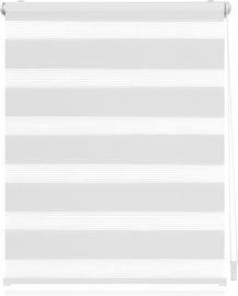 Lichtblick Doppelrollo Klemmfix ohne Bohren, Streifen, Blickdicht, Klemmträger-Montage, Sichtschutz, Wandmontage, Deckenmontage, für Fenster und Türen Weiß, 70x150 cm (B x L)