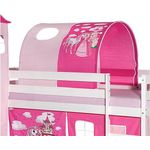 IDIMEX Vorhang PRINZESSIN, Bettunnel für Hochbett Rutschbett Spielbett Kinderbett in pink/rosa PR