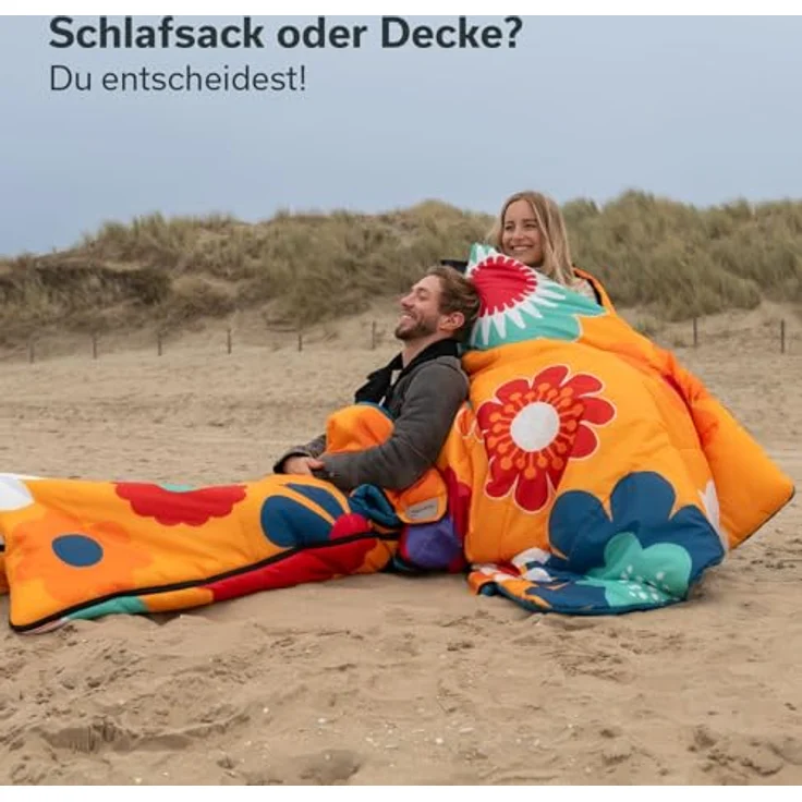 Skandika Deckenschlafsack Sovro 190 Flower, Schlafsack Outdoor für Erwachsene, 3 Jahreszeiten – Bild 5