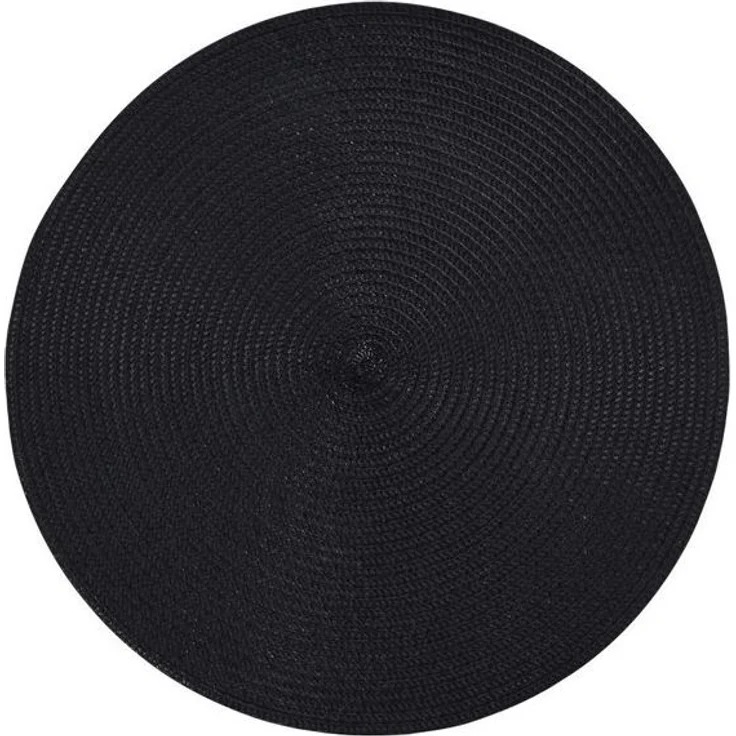 HAC24 Platzset 4er Set Platzmatte Abwaschbar Tischset Platzdeckchen Tisch Untersetzer, (Set, 4-St), Rund, Ø 38 cm, Bast-Optik – Bild 1