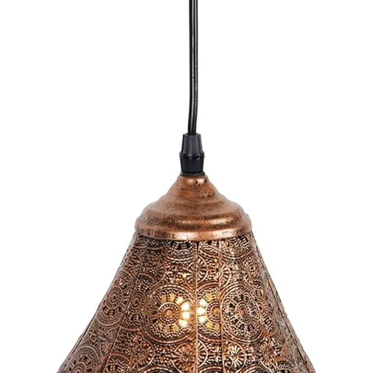 Qazqa Billa Pendelleuchte, Kupfer, dimmbar, E14-Fassung, 17.5cm, ideal als Wohnzimmerlampe – Bild 5