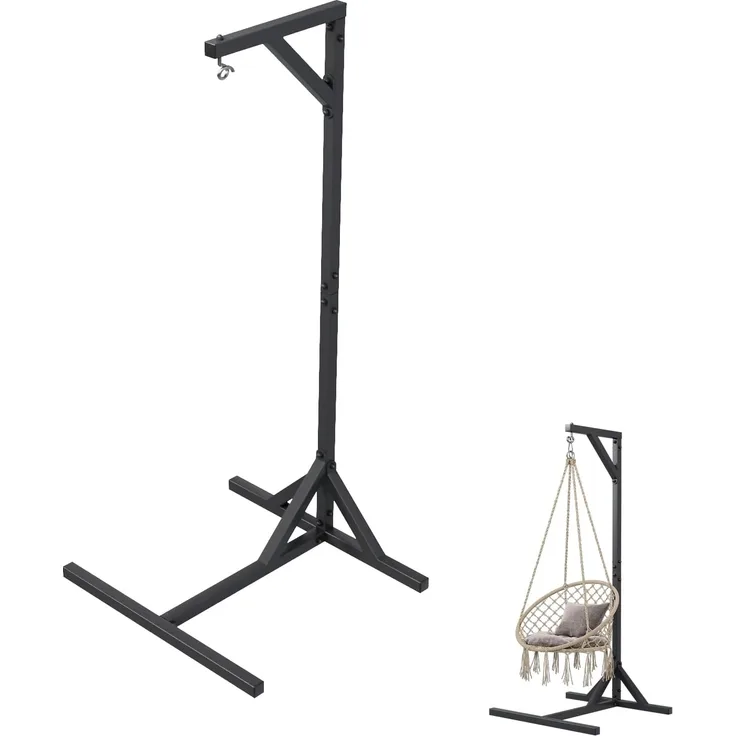 QLS Hängesessel GESTELL aus Stahl mit Haken 212 cm bis 100 kg, Stabil Outdoor pulverbeschichtet Luxus (ohne Hängesessel)