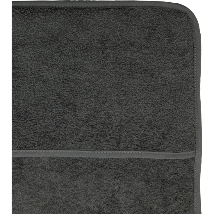 ZOLLNER Strandtuch, Mikrofaser (1-St), 75x215 cm, 100% Baumwolle, Liegenbezug für Sonnenliege, Dunkelgrau – Bild 3