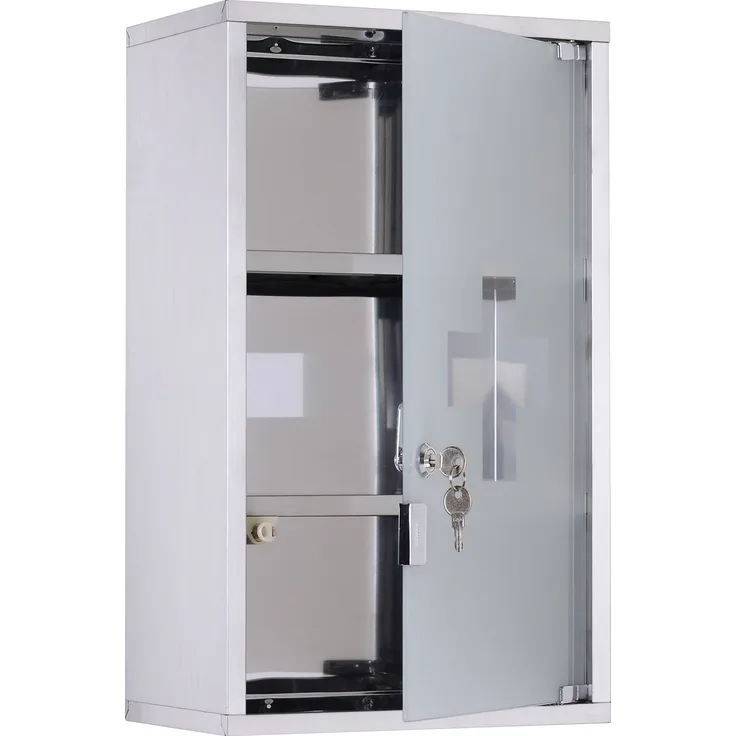 Medizinschrank 50 x 30 x 18 cm Mobile Erste-Hilfe-Badezimmerbox a, 30.0×18.0×50.0cm, Grau 3 ripiani, MELAYR
