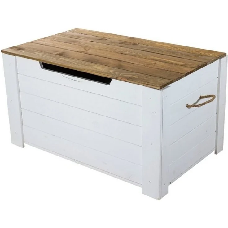Kistenkolli Altes Land Allzweckkiste Holztruhe Pascale mit Deckel Schatztruhe Wohnzimmertisch Holztisch (Spar-Set, 1er Set) – Bild 4
