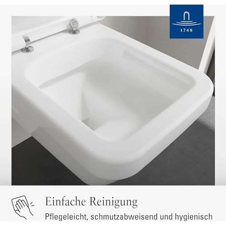 Villeroy & Boch Architectura WC-Sitz - Toilettendeckel mit Absenkautomatik - Abnehmbarer, bruchsicherer Toilettensitz aus Duroplast - Ersatzteil - Klodeckel in eckiger Form - Weiß Alpin, glänzend – Bild 6