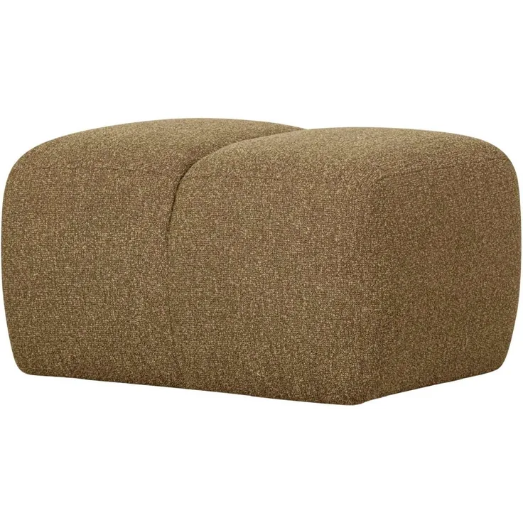 Hocker Mojo aus Boucle-Stoff, Gelb/Braun