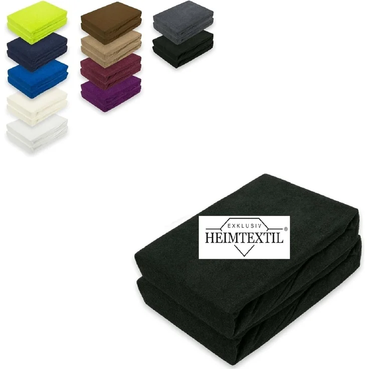 Doppelpack Marke Frottee Spannbettlaken Schwarz 90 x 200 cm