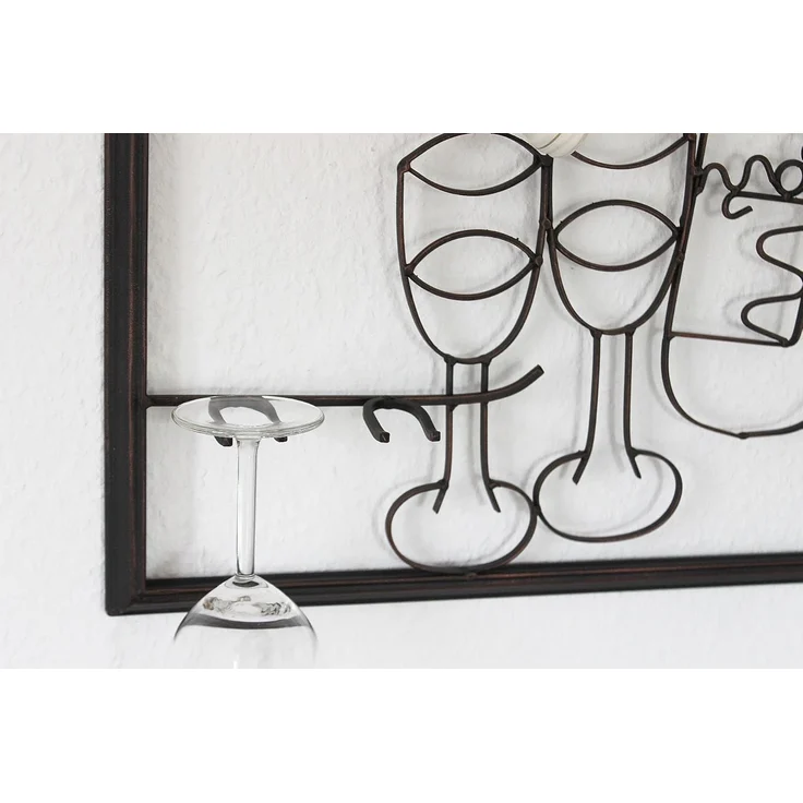 Wandbild Weinregal 091975 Flaschenständer Metall 64 cm Flaschenhalter Wandregal – Bild 3
