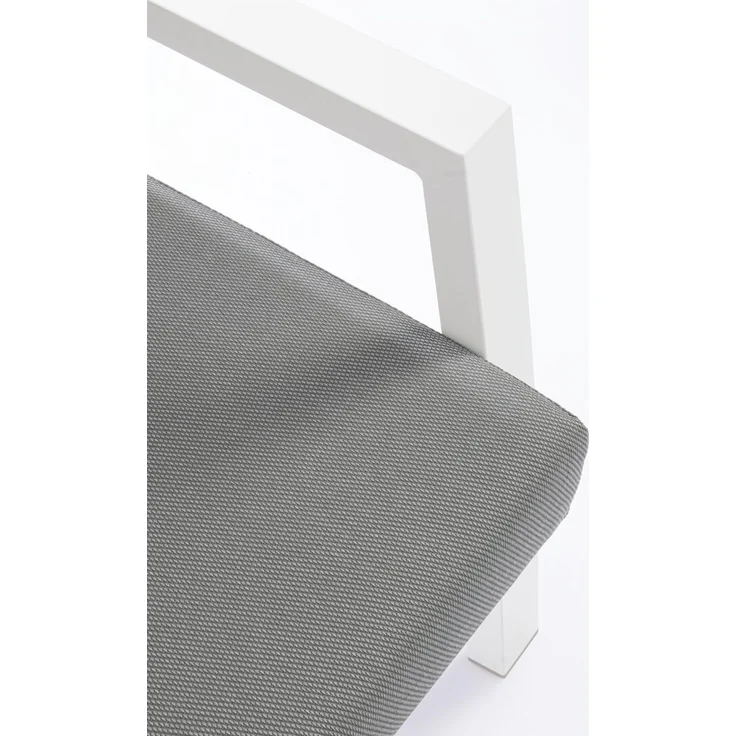 Gartenecksofa Oinimola - Aluminium Weiß, Olefin-Stoff Dunkelgrau – Bild 7
