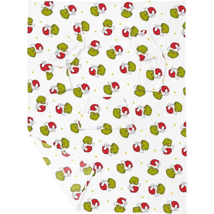 Wohndecke The Grinch TV Decke mit Ärmeln und Taschen Kuscheldecke 130 x 170 cm, United Labels® – Bild 4