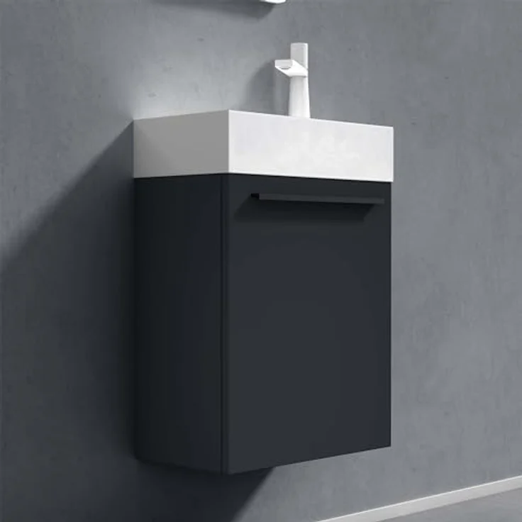 doporro Badezimmer-Set Badmöbel-Set Gäste WC Waschbecken Waschtisch mit Unterschrank PISA – Bild 6