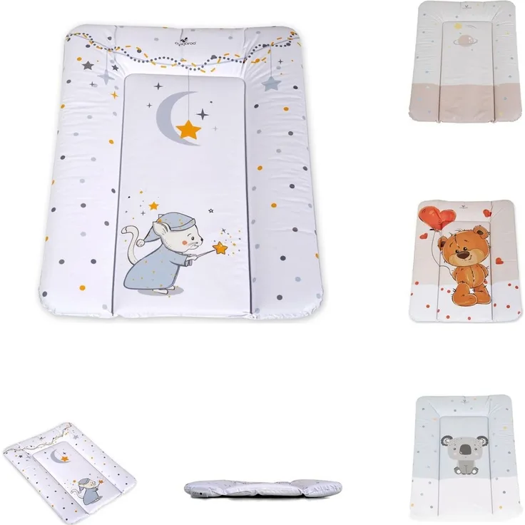 Cangaroo Wickelauflage Soft 50x70 cm, gepolstert erhöhter Rand, abwaschbar weiß