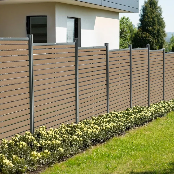 Home Deluxe WPC Sichtschutzzaun ALIRA - Teak, WPC, 7 x185 x7 cm – Bild 3