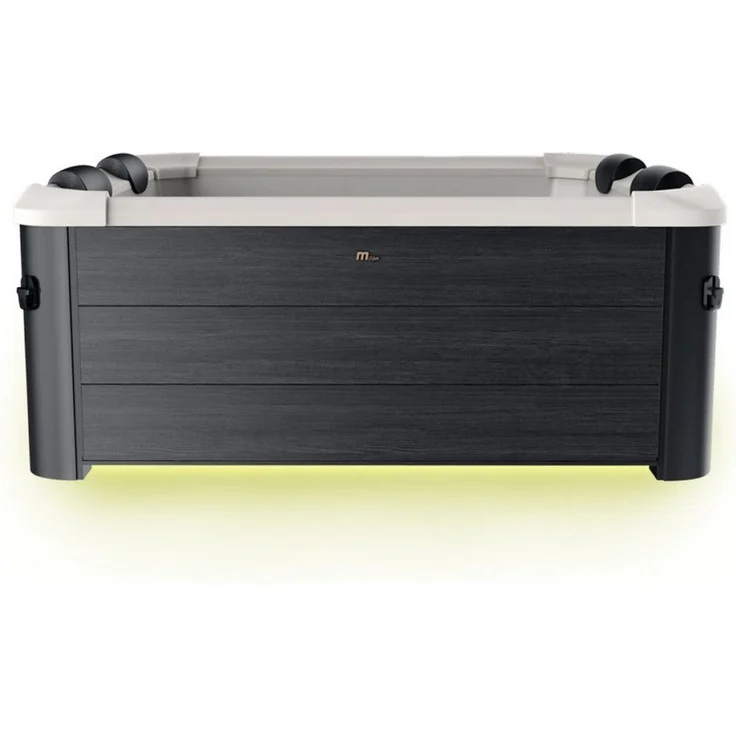 BRAST Whirlpool MSpa Oslo & Amber Aero Plus mit Fester Außenwand inkl. LED-Beleuchtung, Aufstellbecken, (für 6 Personen, 180x180x65cm, 140 Massagedüsen), Ganzjähriger Einsatz Winterfest, In & Outdoor Pool