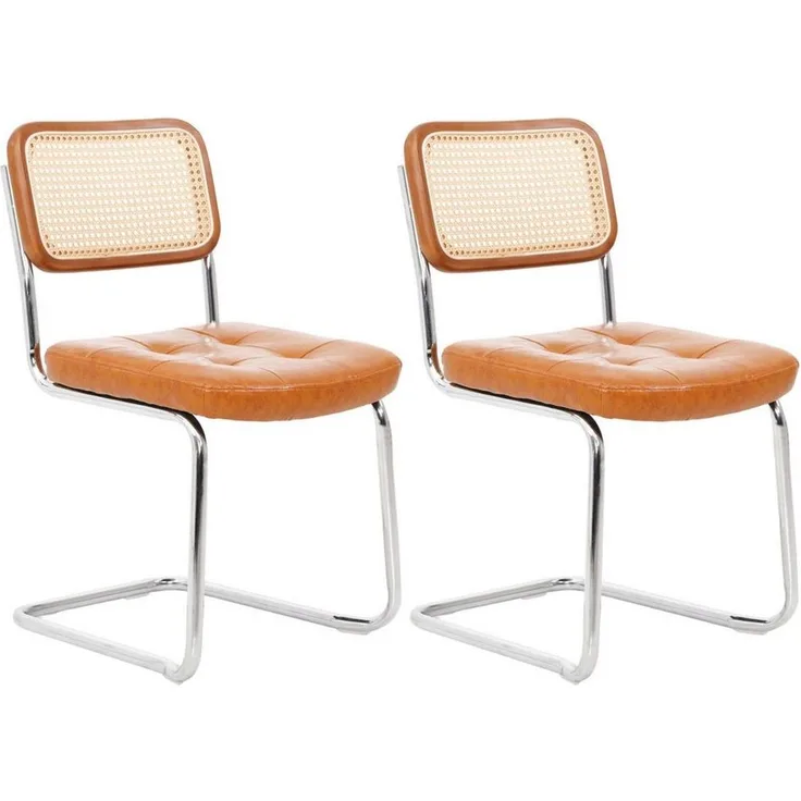 SEHAUSEU Freischwinger Schwingstuhl Esszimmerstuhl Bürostuhl (Set, 2 St) Belastbarkeit 130 Kg