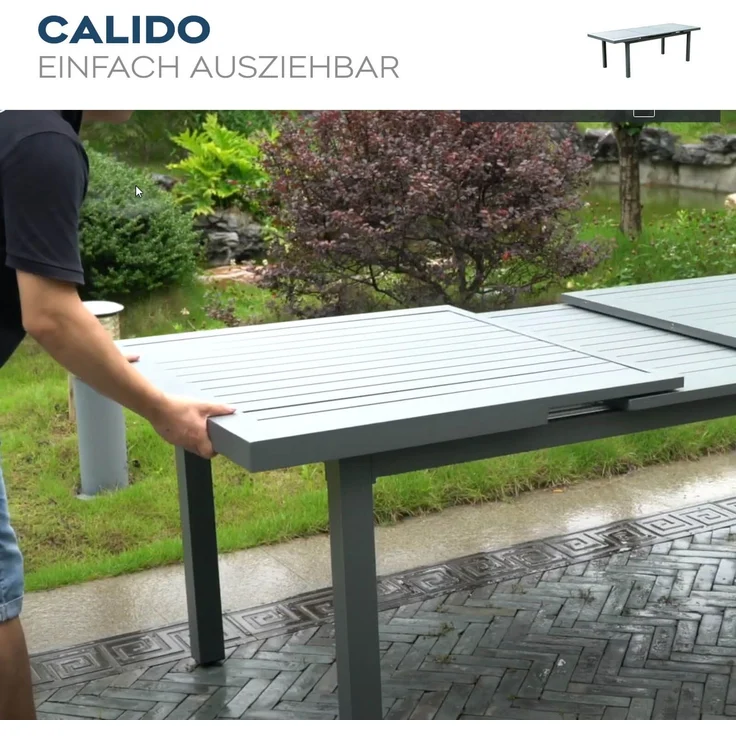 HOME DELUXE Garten-Sitzgruppe CALIDO MADERA inklusive ausziehbarer Gartentisch & 4 Stühlen – Bild 7