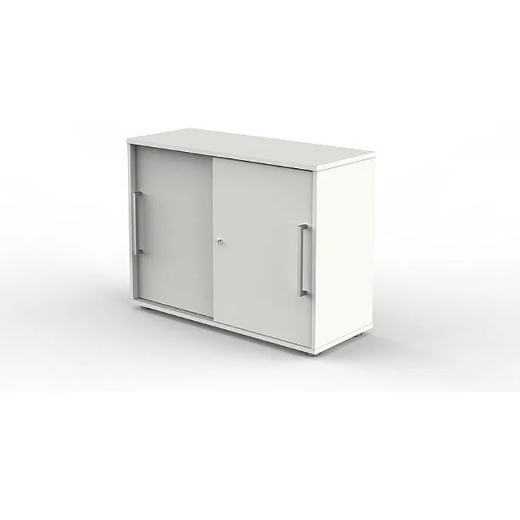 Schiebetürenschrank, abschließbar, 2 OH, Weiß