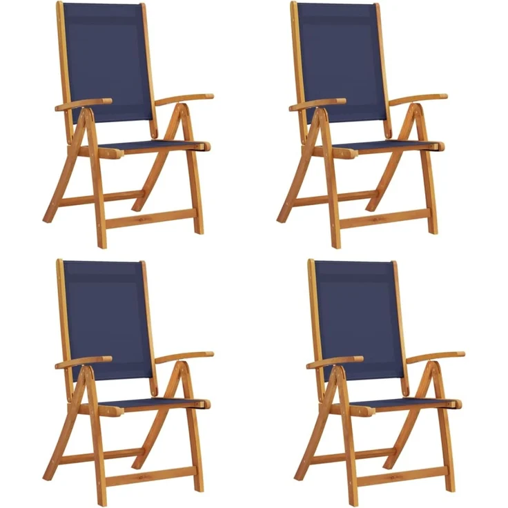 vidaXL Gartenstühle 4 Stk. Klappbar Massivholz Akazie und Textilene 3279241 – Bild 2
