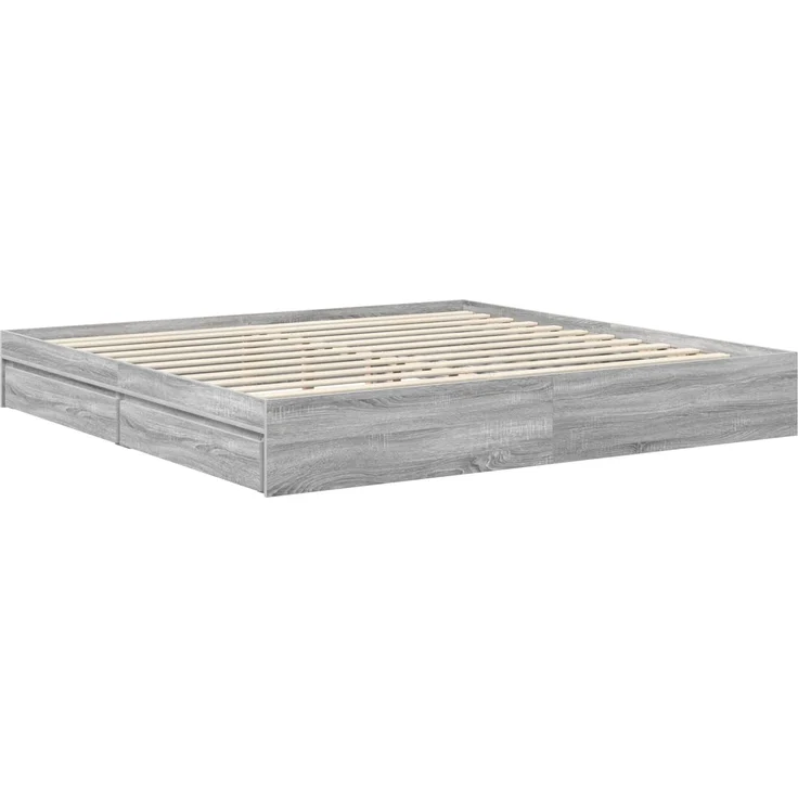vidaXL Aufbewahrungsbett Graues Sonoma 200 x 200 cm Holzwerkstoff 3413476 – Bild 5