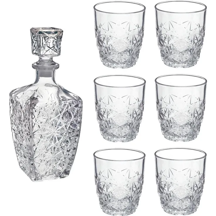 Bormioli Rocco Dedalo Glass Decanter 800ml 6Glasses 260ml