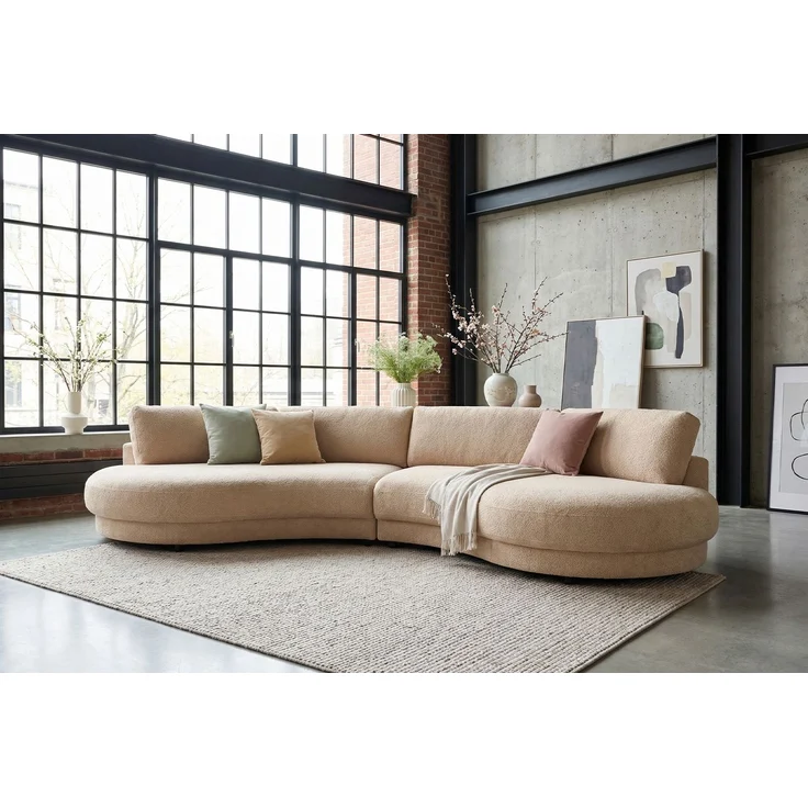 KAWOLA Big Sofa PADANA Stoff creme 86 x 166 x 410 cm – Bild 5