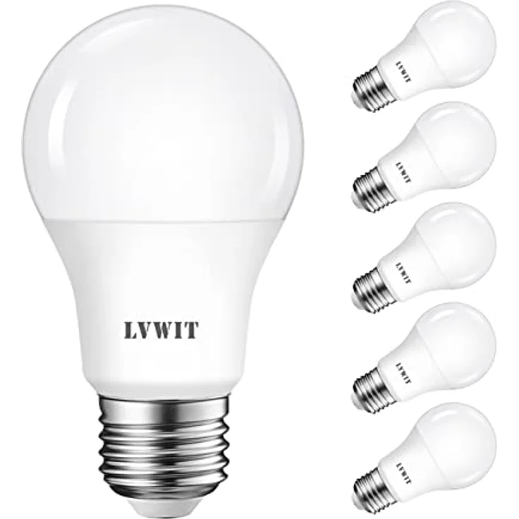 LVWIT LED E27 Birne 60W Kaltweiß 6500K, ultrahell 806 lm, matte LED Lampe (6er Pack) – Bild 2