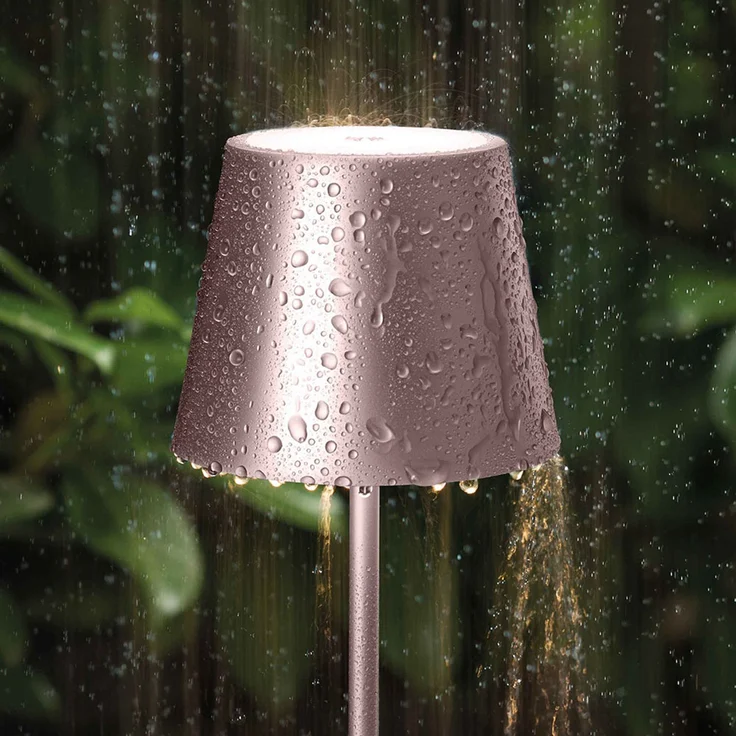 LED Tischleuchte, roségold, Touchdimmer, Akku, H 38 cm – Bild 2