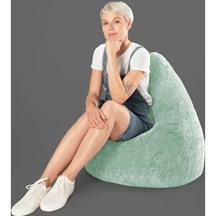 Sitting Point Sitzsack Fluffy Hearts XL ca. 220 Liter Salbei – Bild 5